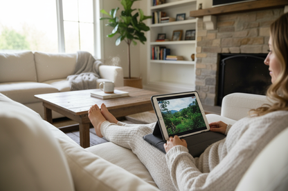 the ipad needs to rest on the cushion upright. and make the cushion plain